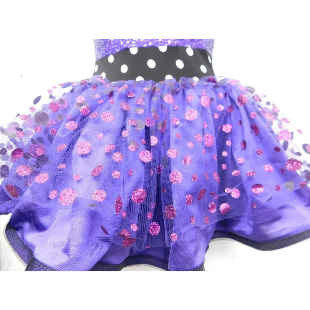 Pre-Owned Dance Costume Large Child Purple Curtain Call J5239 Jazz Tap Clogging